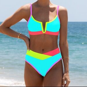Vibrant Colorblock Bikini Set